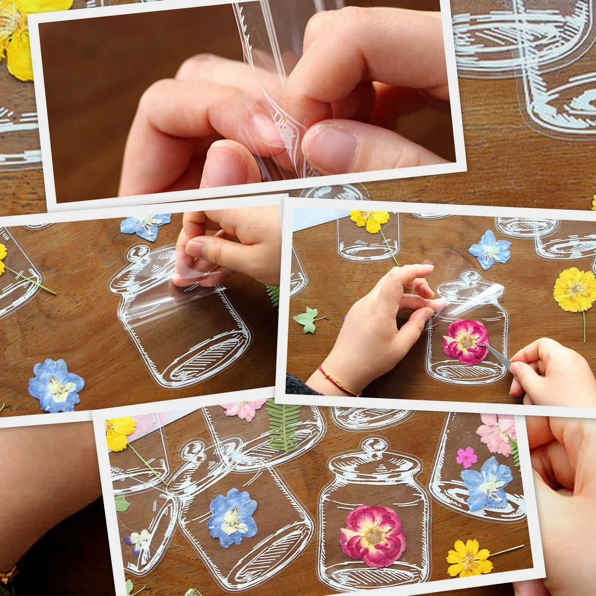 20pcs Transparent Dried Flower Bookmarks-DIY Gifts Bookmarks