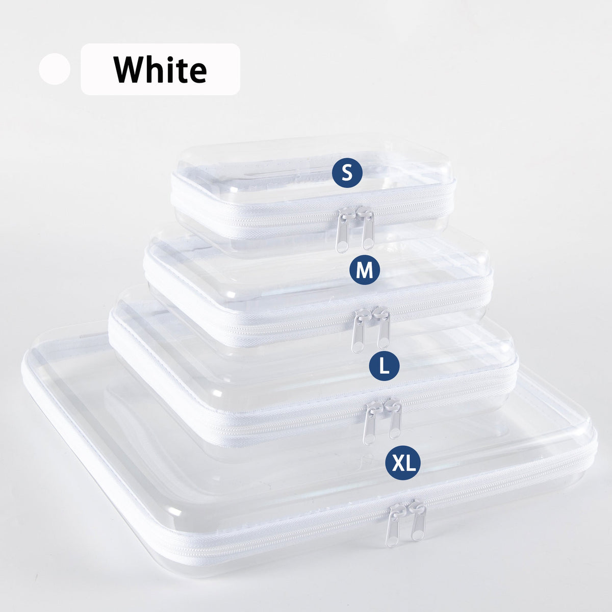 Portable Clear PVC Hard Zipper Organizer Box for Multi‑Purpose Storage