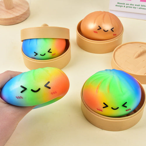 Ultra-Rare Rainbow Smiling Dumpling Squishy